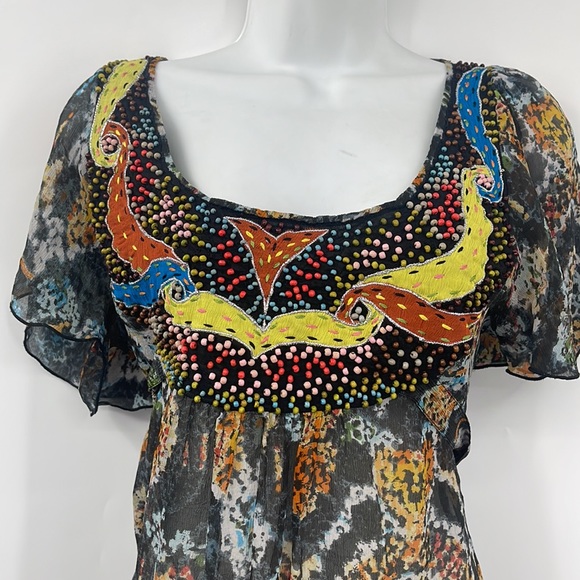Antik Batik mini dress. Stunning bohemian dress Size Small - Picture 3 of 16